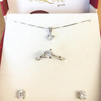 SET COLLANA, ORECCHINI E ANELLO IN ARGENTO 925