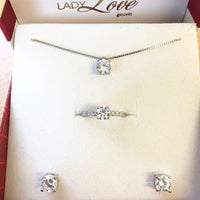SET COLLANA, ORECCHINI E ANELLO IN ARGENTO 925