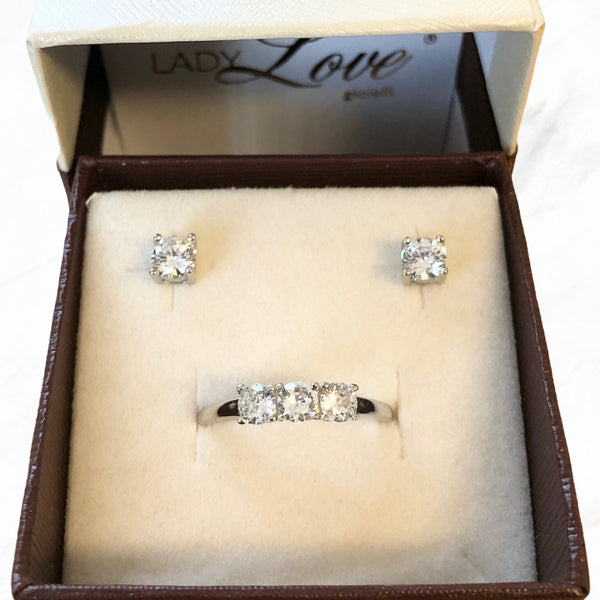 SET ORECCHINI E ANELLO IN ARGENTO 925