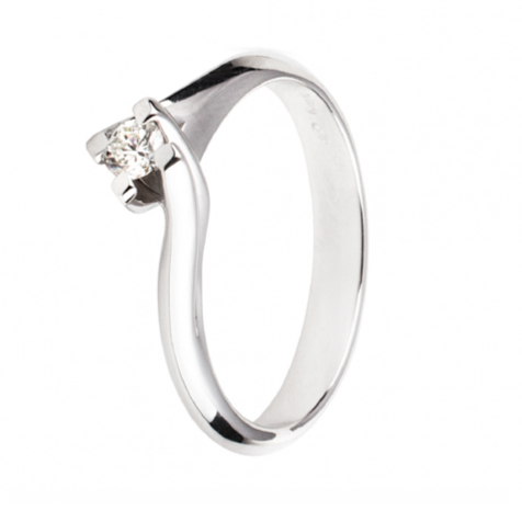 Diamanti Solitario Grande Anello ANELLO IN ORO 18 CARATI CON