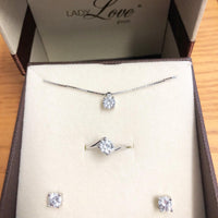 SET COLLANA, ORECCHINI E ANELLO IN ARGENTO 925
